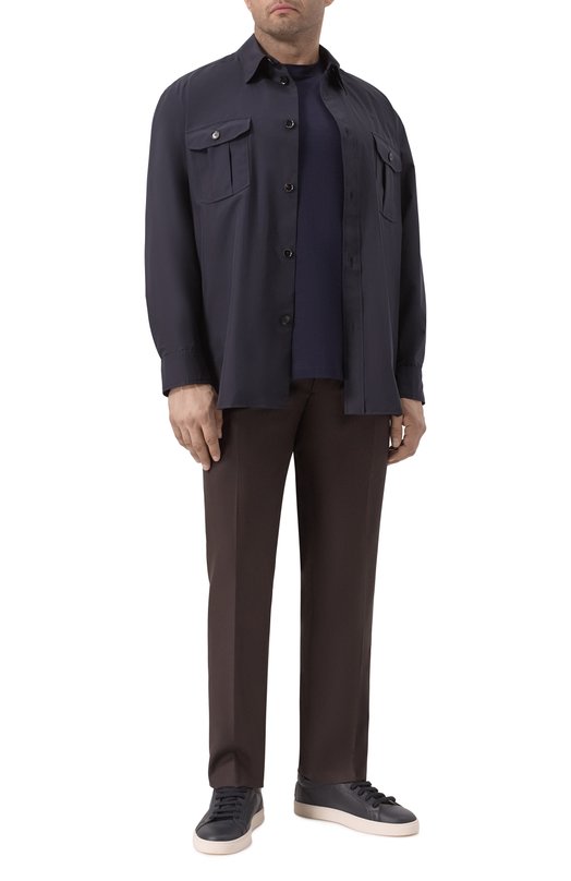 Хлопковая футболка Brunello Cucinelli M0B131308W Синий  M0B131308W Фото 2