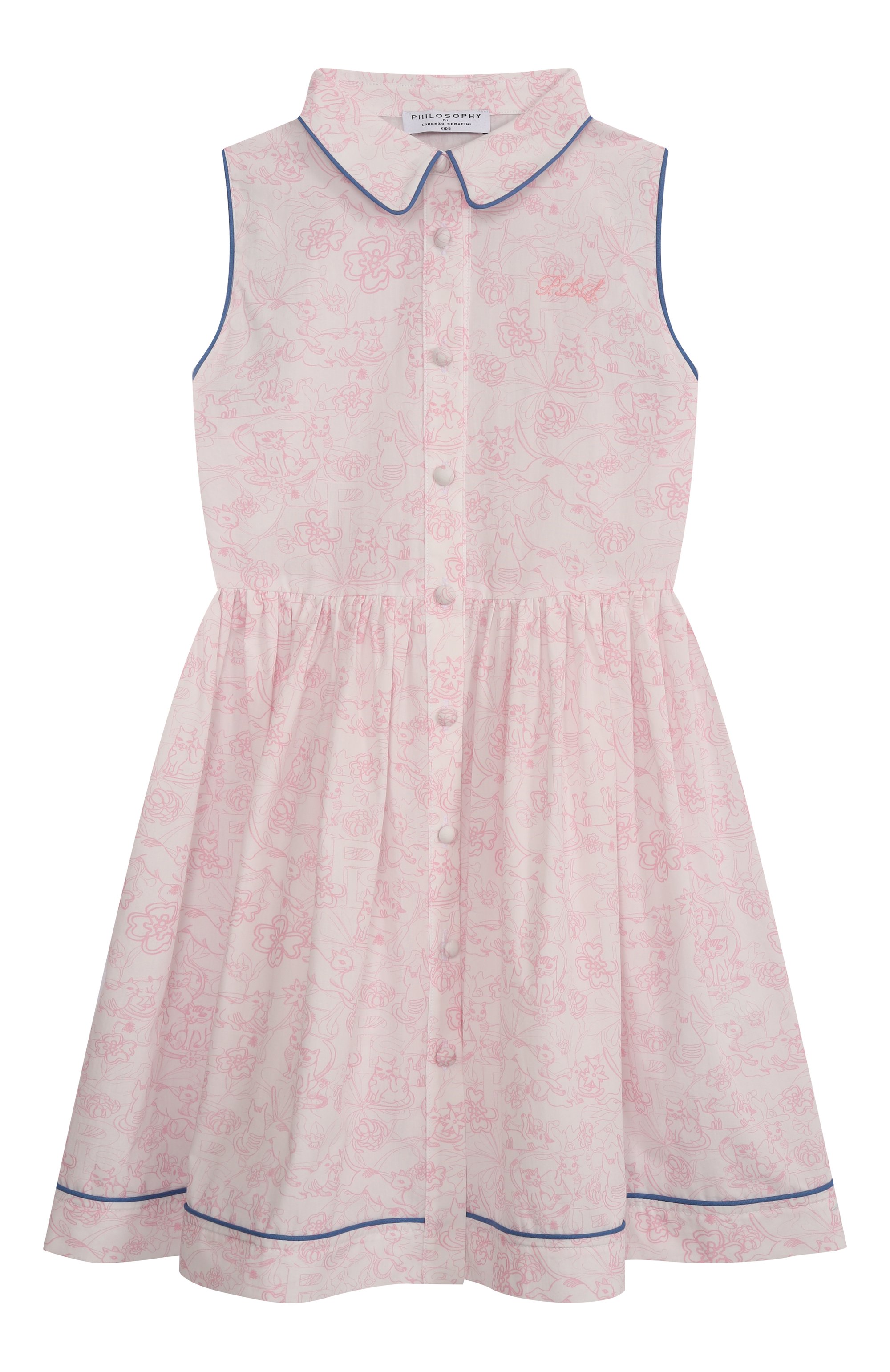 Хлопковое платье PHILOSOPHY DI LORENZO SERAFINI KIDS, арт. I1E904/5609/4-10, фото 1