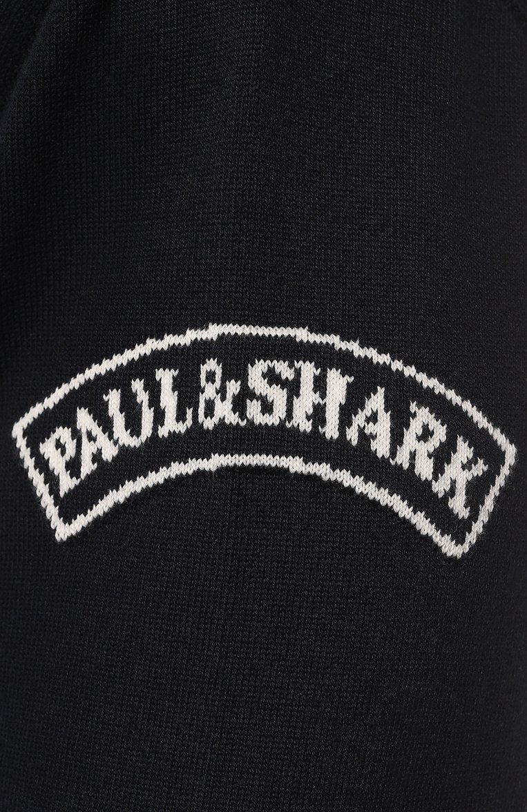 Мужской хлопковый джемпер PAUL&SHARK темно-синего цвета, арт. 24411556/3XL-6XL | Фото 5 (Рукава: Длинные; Материал внешний: Хлопок; Длина (для топов): Стандартные; Вырез: Круглый; Мужское Кросс-КТ: Джемперы; Стили: Кэжуэл; П�ринт: Без принта; Детали: Без декора; Автоматизация состава: Проставлено; Автоматизация ТО: Проставлено)