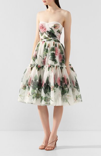 Шелковое платье DOLCE & GABBANA белого цвета по цене 435000 руб., арт. F6I0DT/HS19T, фото 3 Шелковое платье DOLCE & GABBANA, арт. F6I0DT/HS19T, фото 3