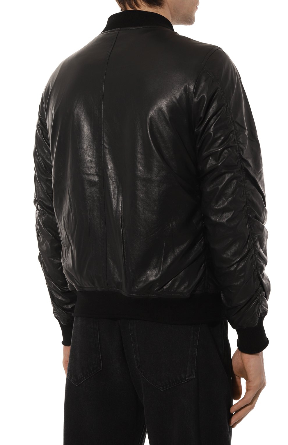 Кожаный бомбер GIORGIO BRATO черного цвета по цене 99900 руб., арт. GU23S14095NAPPA G0, фото 4 Кожаный бомбер GIORGIO BRATO, арт. GU23S14095NAPPA G0, фото 4