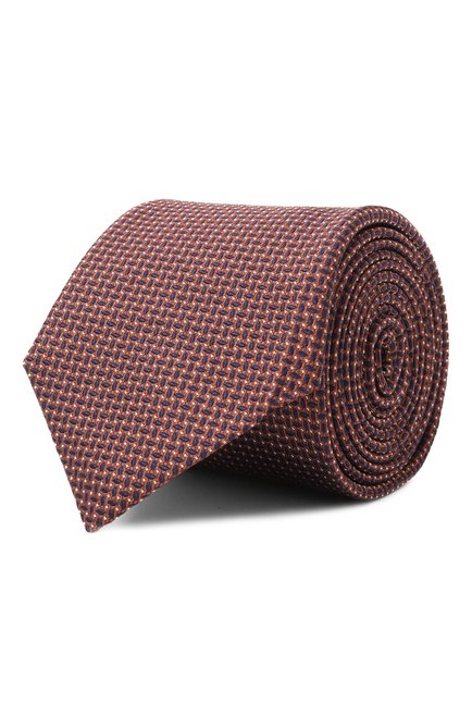 Мужской шелковый галстук CORNELIANI светло-коричневого цвета, арт. 25U302-2520327 | Фото 1 (Материал сплава: Проставлено; Материал: Шелк, Текстиль; Нос: Не проставлено)