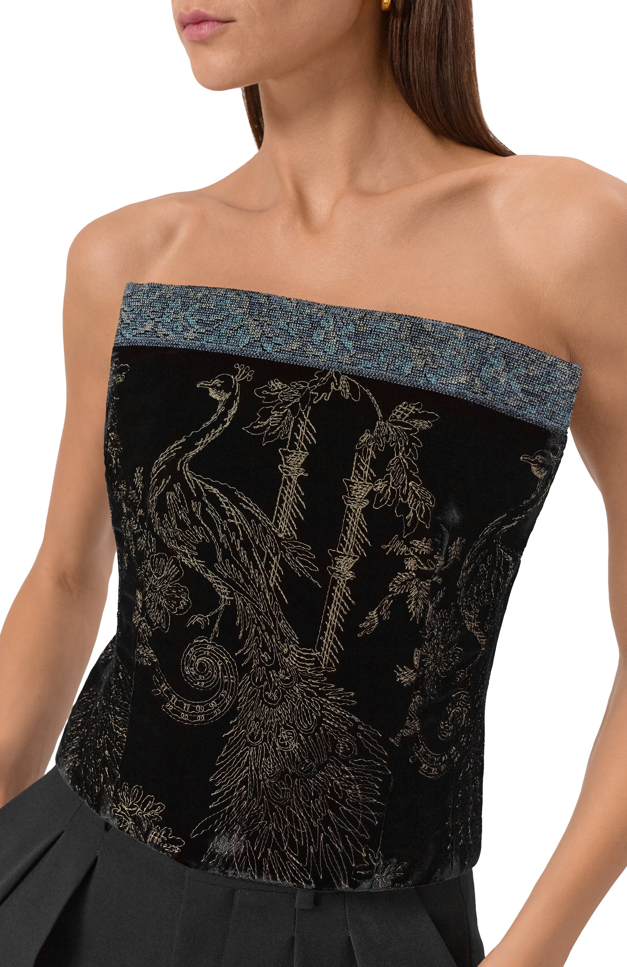 Топ-корсет из вискозы и шелка GIORGIO ARMANI, арт. GW001884/TE15473, фото 5