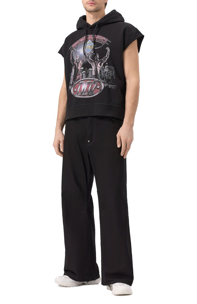 Мужские джинсы icon DSQUARED2 черного цвета, арт. S79LA0087/S30564 | Фото 2 (Длина (брюки, джинсы): Стандартные; Кросс-КТ: Деним; Материал внешний: Деним, Хлопок; Силуэт М (брюки): Широкие; Стили: Streetwear)