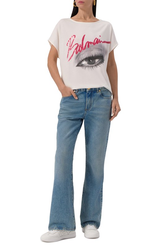 Кожаные кеды Swan Lipstick Balmain EN0VI735/LIPS Белый  EN0VI735/LIPS Фото 2