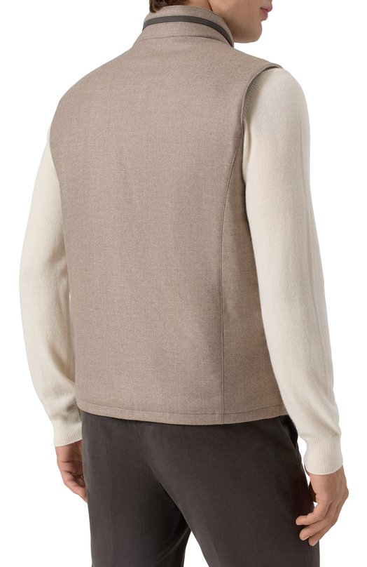 Жилет из шерсти и кашемира Corneliani 26C571-2618267 Бежевый  26C571-2618267 Фото 4