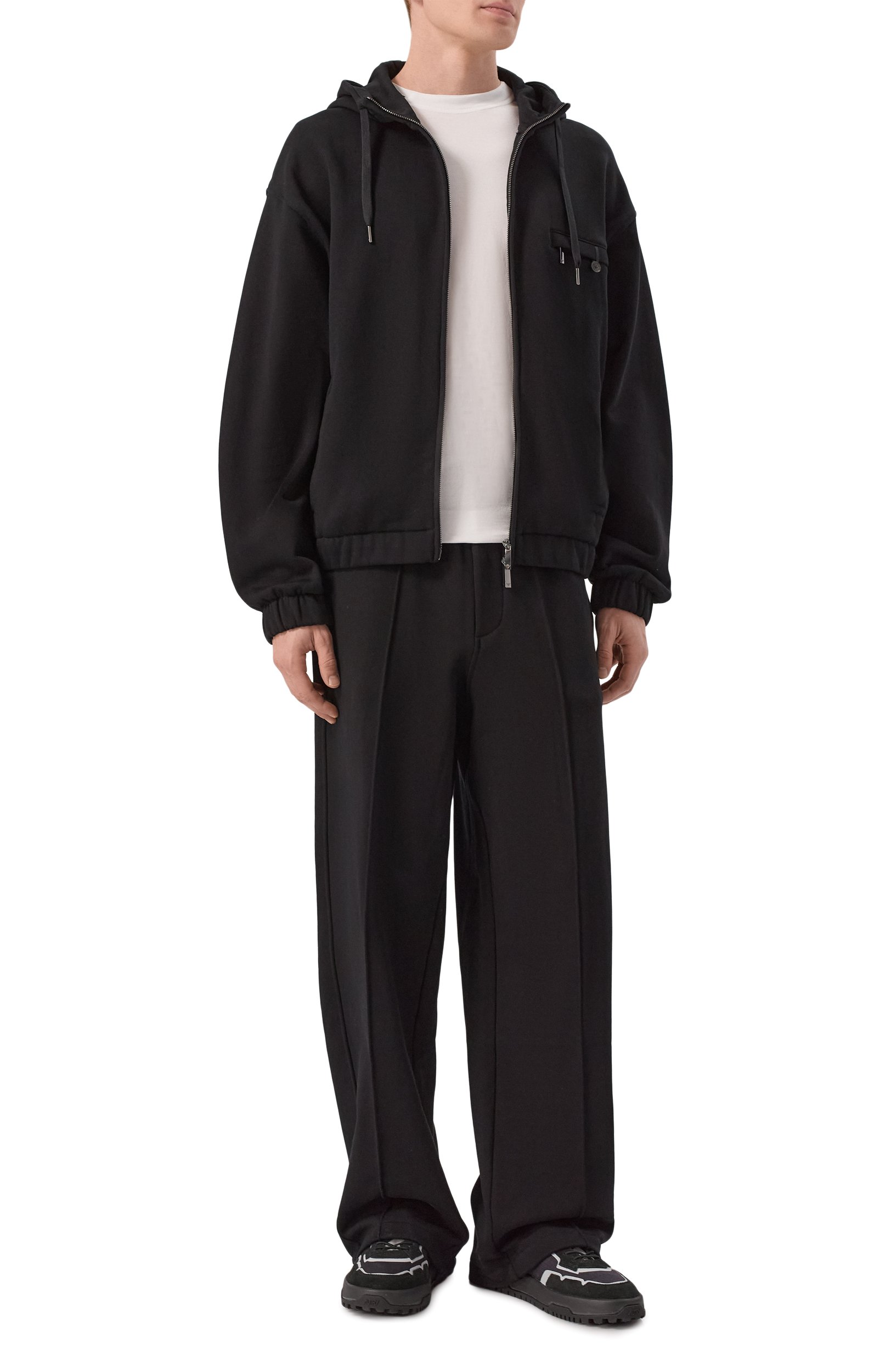 Хлопковые брюки EMPORIO ARMANI черного цвета по цене 31600 руб., арт. EM006837/AF13713, фото 2 Хлопковые брюки EMPORIO ARMANI, арт. EM006837/AF13713, фото 2