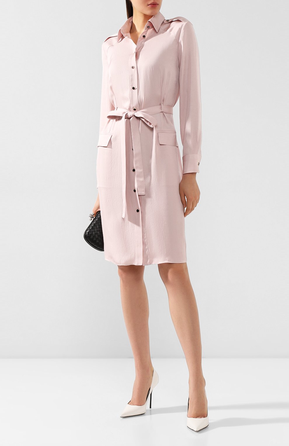 Платье с поясом TOM FORD светло-розового цвета по цене 233500 руб., арт. AB2787-FAX180, фото 2 Платье с поясом TOM FORD, арт. AB2787-FAX180, фото 2