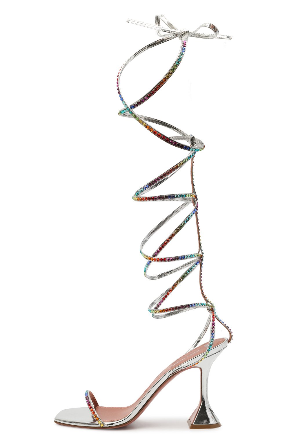 Кожаные босоножки awge x amina muaddi AMINA MUADDI, арт. LSD GLADI/SPECCHI0 AM/ARGENT0/RAINB0W, фото 3