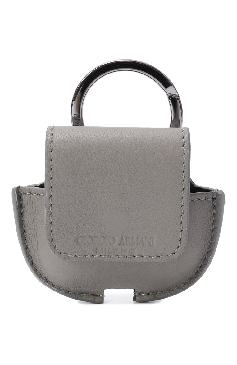 Кожаный чехол для airpods GIORGIO ARMANI серого цвета, арт. GM001199/AF14804 | Фото 2 (Региональные ограничения белый список (Axapta Mercury): Не проставлено; Нос: Не проставлено; Материал: Натуральная кожа)
