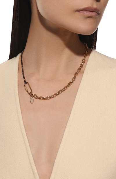 Колье BRUNELLO CUCINELLI золотого цвета по цене 140500 руб., арт. MC0W9LB61/M, фото 2 Колье BRUNELLO CUCINELLI, арт. MC0W9LB61/M, фото 2