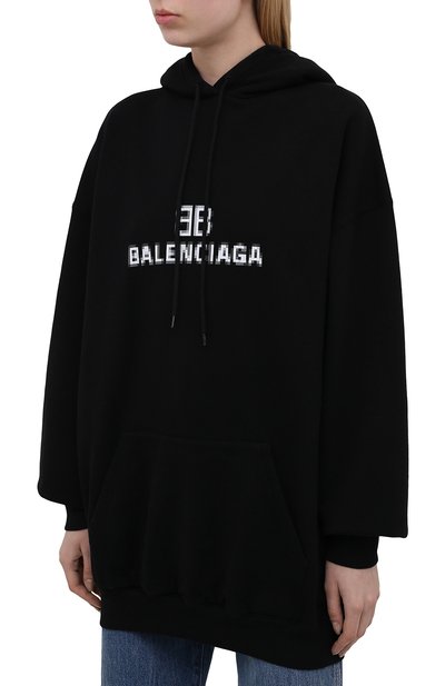 Хлопковое худи BALENCIAGA черного цвета по цене 99500 руб., арт. 578135/TKVI8, фото 3 Хлопковое худи BALENCIAGA, арт. 578135/TKVI8, фото 3