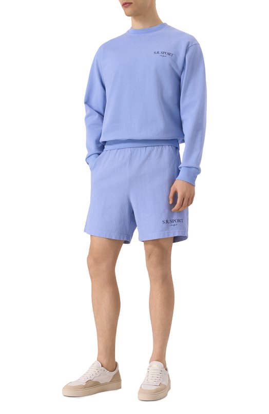 Хлопковые шорты Sporty and Rich SH039612304BL59 Голубой  SH039612304BL59 Фото 2