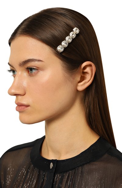 Заколка для волос MIU MIU серебряного цвета по цене 34000 руб., арт. 5JF038-2D4Y-F0ZJJ, фото 2 Заколка для волос MIU MIU, арт. 5JF038-2D4Y-F0ZJJ, фото 2