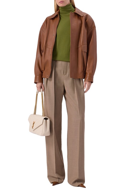 Водолазка из шерсти и кашемира Saint Laurent 840802/YAPK2 Зелёный  840802/YAPK2 Фото 2