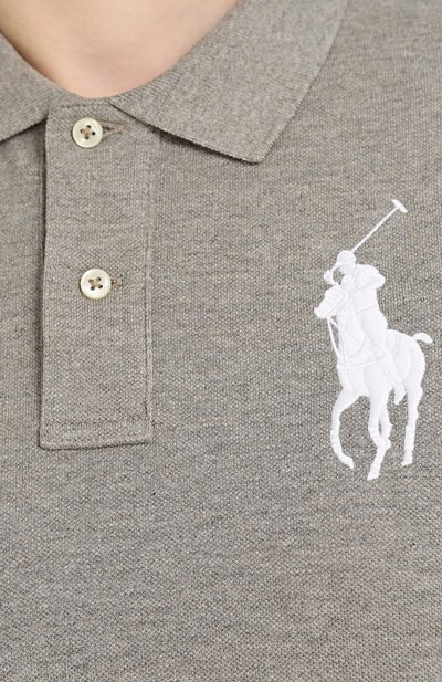 Хлопковое поло с вышитым логотипом бренда POLO RALPH LAUREN, арт. 211505656, фото 5