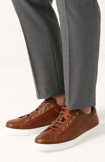 Кожаные кеды на шнуровке GIANVITO ROSSI, арт. S26340.M1WHT.B0XSELL, фото 5