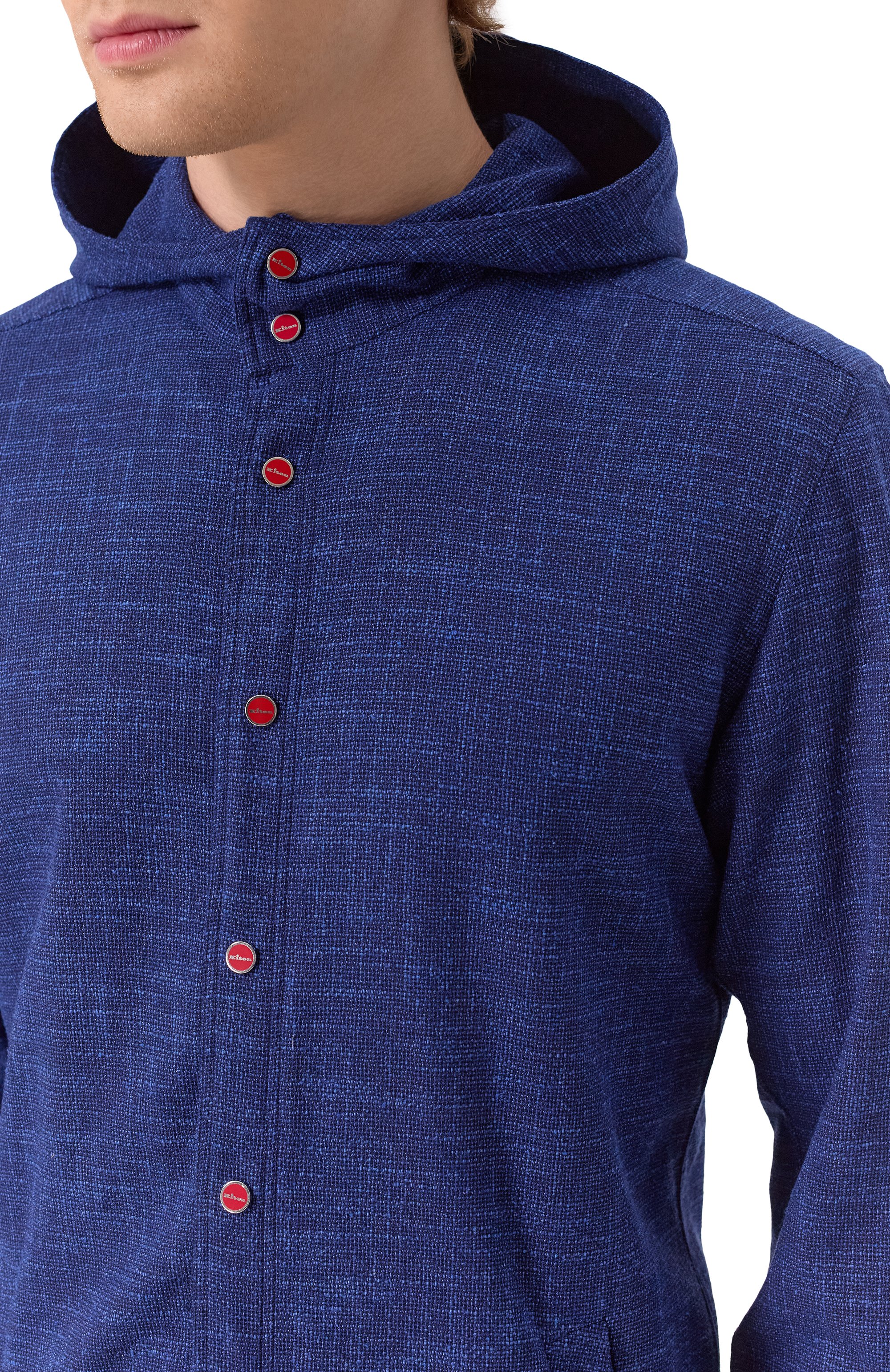 Рубашка из шерсти и шелка KITON синего цвета по цене 149000 руб., арт. UMCMARK0615E03, фото 5 Рубашка из шерсти и шелка KITON, арт. UMCMARK0615E03, фото 5