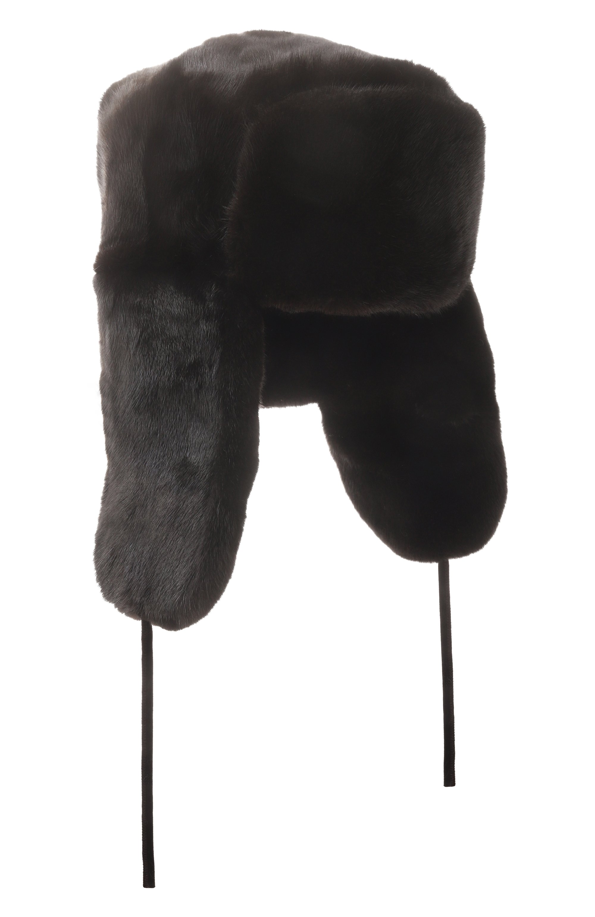 Меховая шапка-ушанка из норки FURLAND черного цвета по цене 121000 руб., арт. 0012200110342600000, фото 1 Меховая шапка-ушанка из норки FURLAND, арт. 0012200110342600000, фото 1