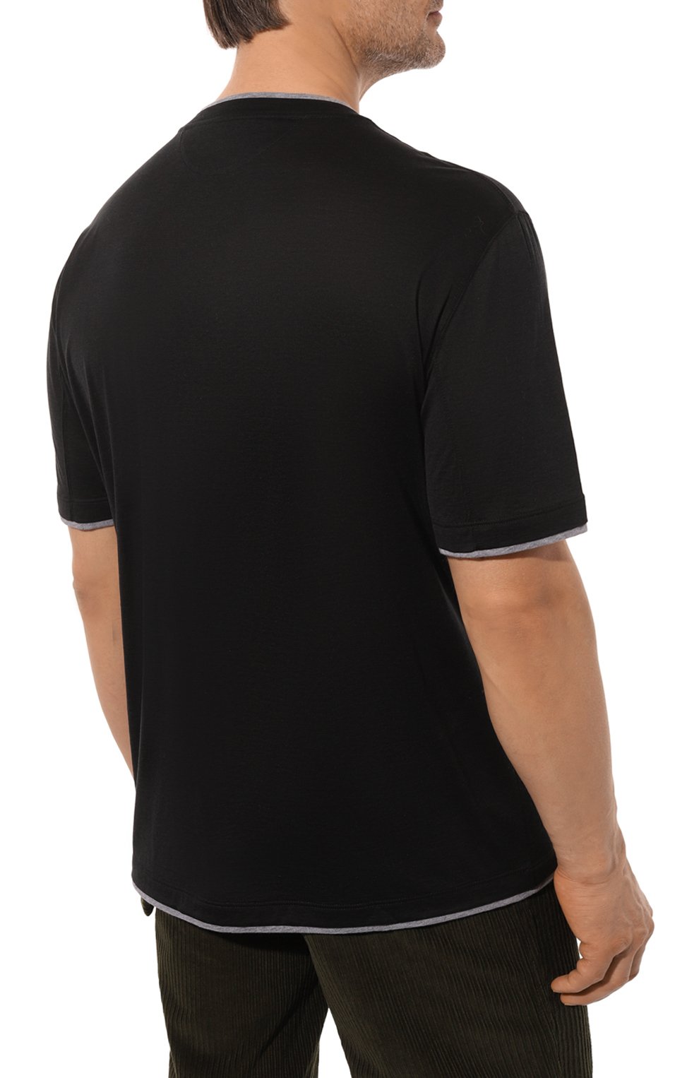 Футболка из шелка и хлопка BRUNELLO CUCINELLI, арт. MD8217427, фото 4