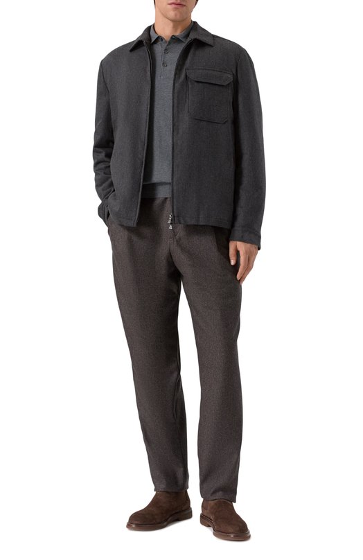 Шерстяные брюки Brunello Cucinelli M038PS2480 Коричневый  M038PS2480 Фото 2