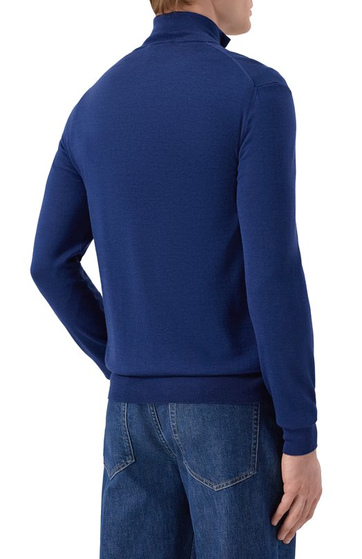 Джемпер из шерсти и шелка Andrea Campagna M5625-5306 Синий  M5625-5306 Фото 4
