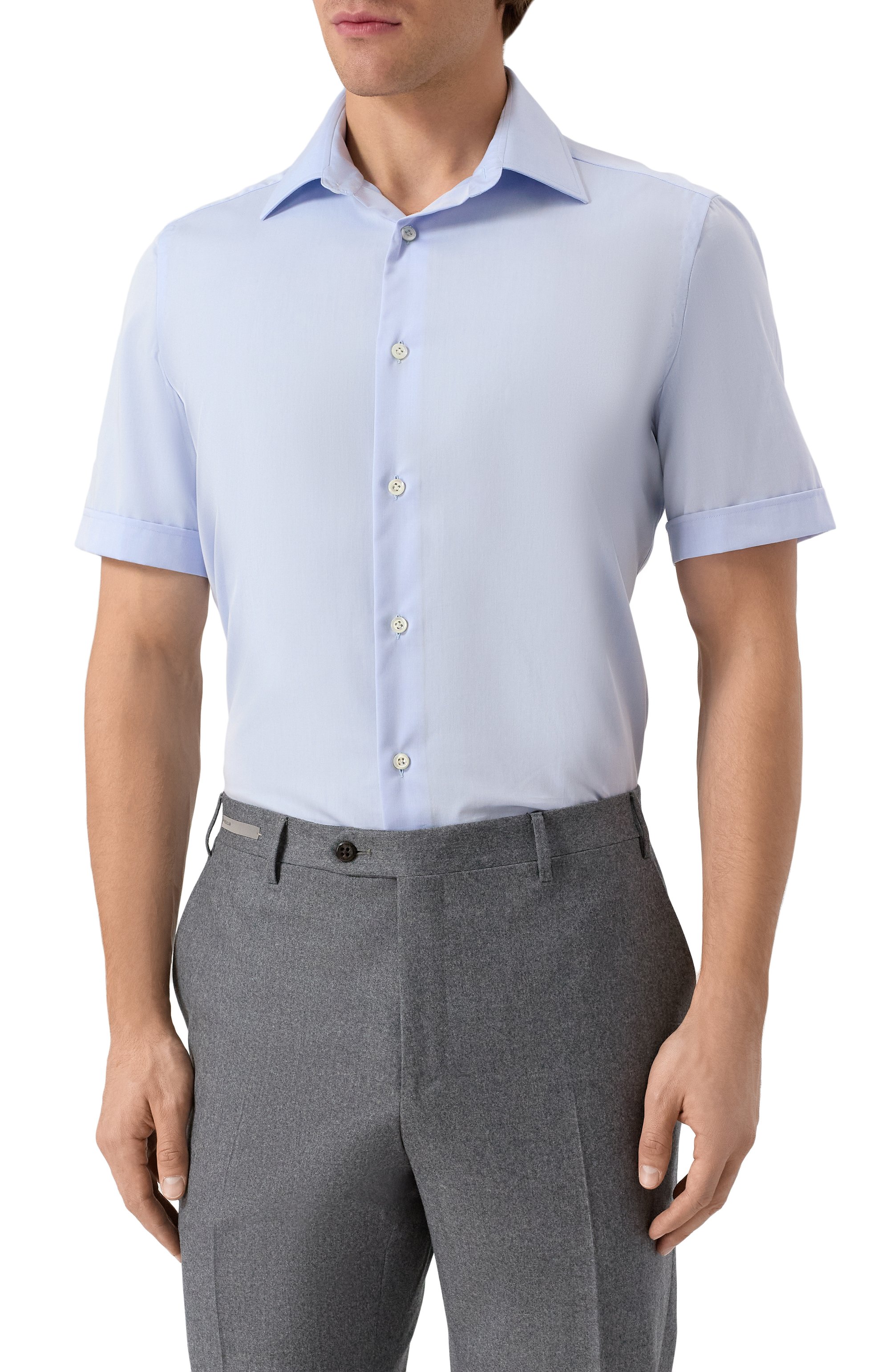 Хлопковая сорочка GIAMPAOLO голубого цвета по цене 26250 руб., арт. 608/TS15014, фото 3 Хлопковая сорочка GIAMPAOLO, арт. 608/TS15014, фото 3