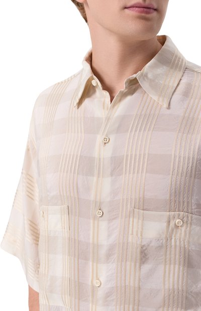 Рубашка из вискозы UMA WANG кремового цвета по цене 92650 руб., арт. UM1527, фото 5 Рубашка из вискозы UMA WANG, арт. UM1527, фото 5