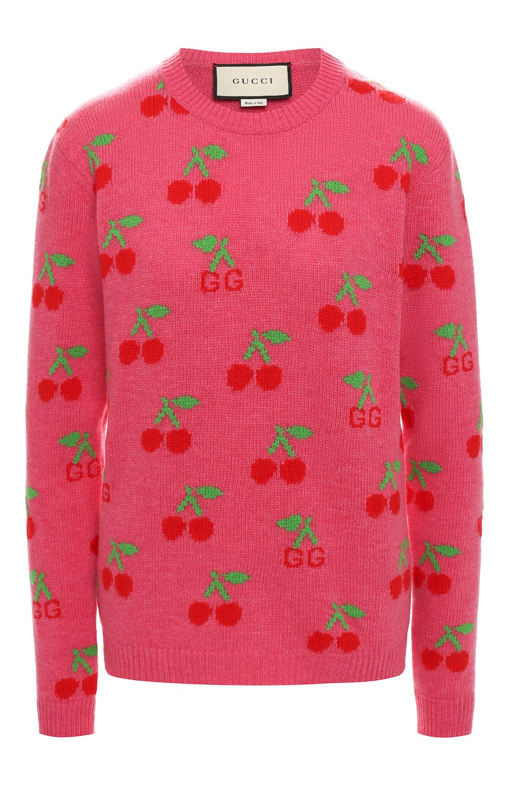 Шерстяной пуловер GUCCI розового цвета по цене 125000 руб., арт. 579931/XKAWB, фото 1 Шерстяной пуловер GUCCI, арт. 579931/XKAWB, фото 1
