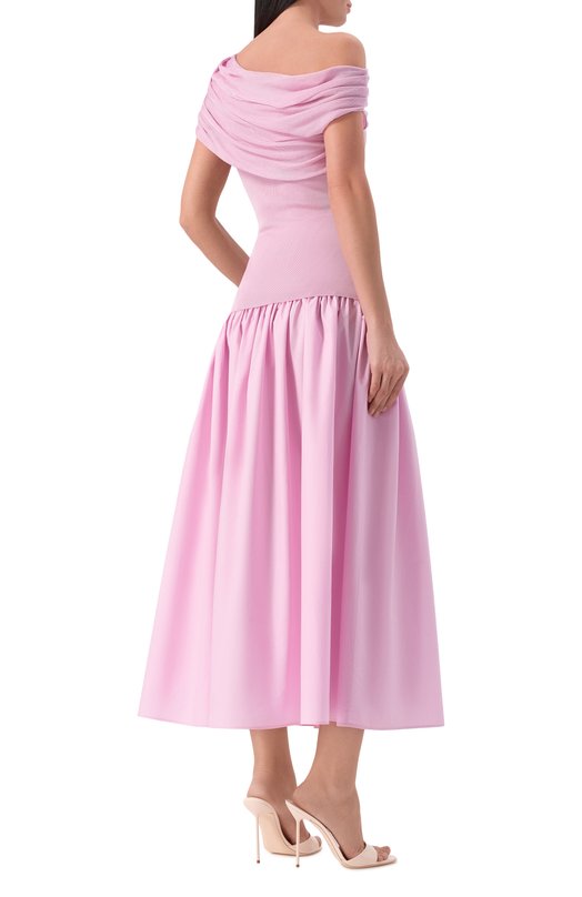 Платье из хлопка и вискозы self-portrait RS26108MP Розовый  RS26108MP Фото 3