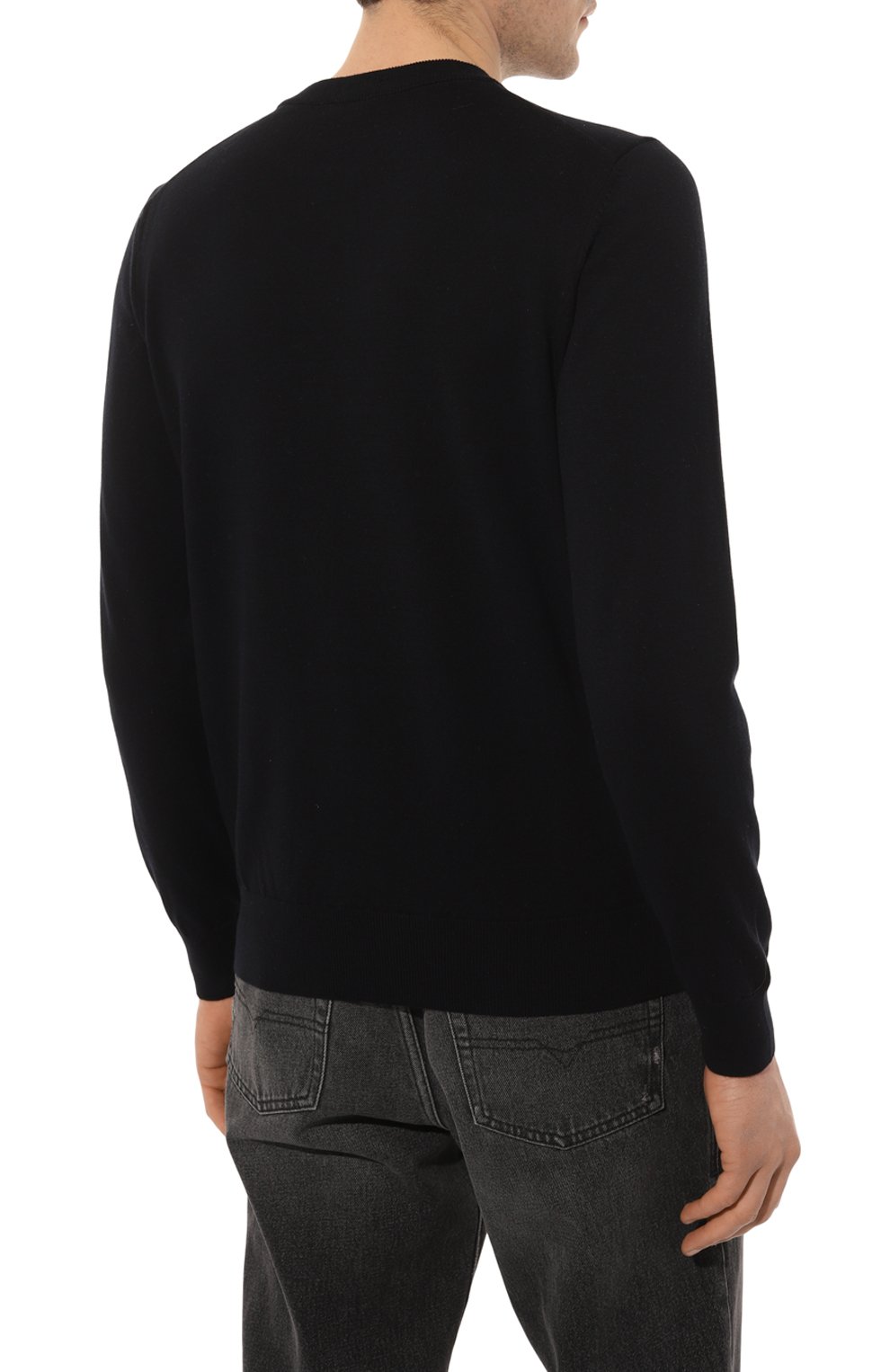 Хлопковый свитшот BOSS темно-синего цвета по цене 13050 руб., арт. 50466684, фото 4 Хлопковый свитшот BOSS, арт. 50466684, фото 4