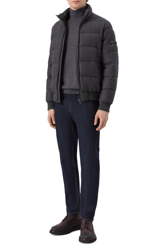 Пуховый бомбер Hetrego 8P521/LE0NARD Серый  8P521/LE0NARD Фото 2