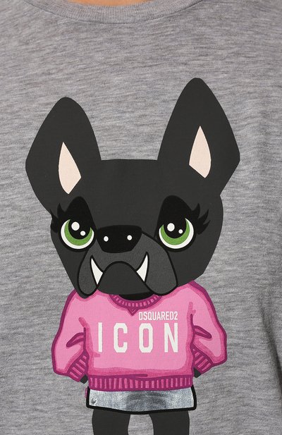 Футболка из хлопка и вискозы DSQUARED2 серого цвета по цене 22550 руб., арт. S80GC0043/S22146, фото 5 Футболка из хлопка и вискозы DSQUARED2, арт. S80GC0043/S22146, фото 5