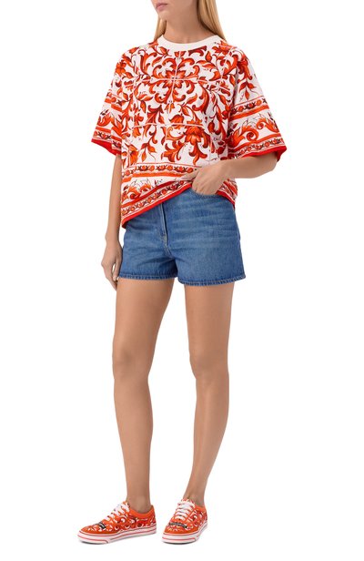 Текстильные кеды dg sailing DOLCE & GABBANA оранжевого цвета по цене 85700 руб., арт. CK2399/A0753, фото 3 Текстильные кеды dg sailing DOLCE & GABBANA, арт. CK2399/A0753, фото 3