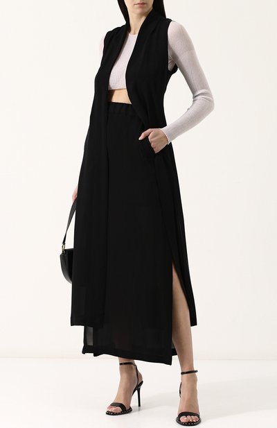 Однотонная шелковая юбка с разрезами ISABEL BENENATO, арт. WW74S18, фото 2