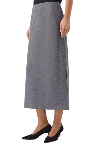 Юбка из шерсти и кашемира BOSS серого цвета по цене 54350 руб., арт. 50550793, фото 3 Юбка из шерсти и кашемира BOSS, арт. 50550793, фото 3