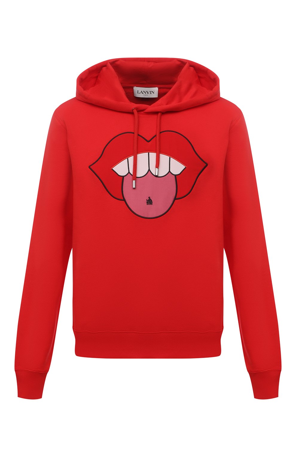 Хлопковое худи LANVIN красного цвета по цене 73450 руб., арт. RM-H00001-J016-E21, фото 1 Хлопковое худи LANVIN, арт. RM-H00001-J016-E21, фото 1