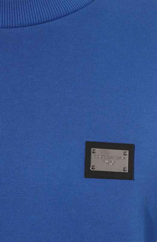 Хлопковый свитшот Dolce & Gabbana G9ABJT/G7F2G Синий  G9ABJT/G7F2G Фото 5