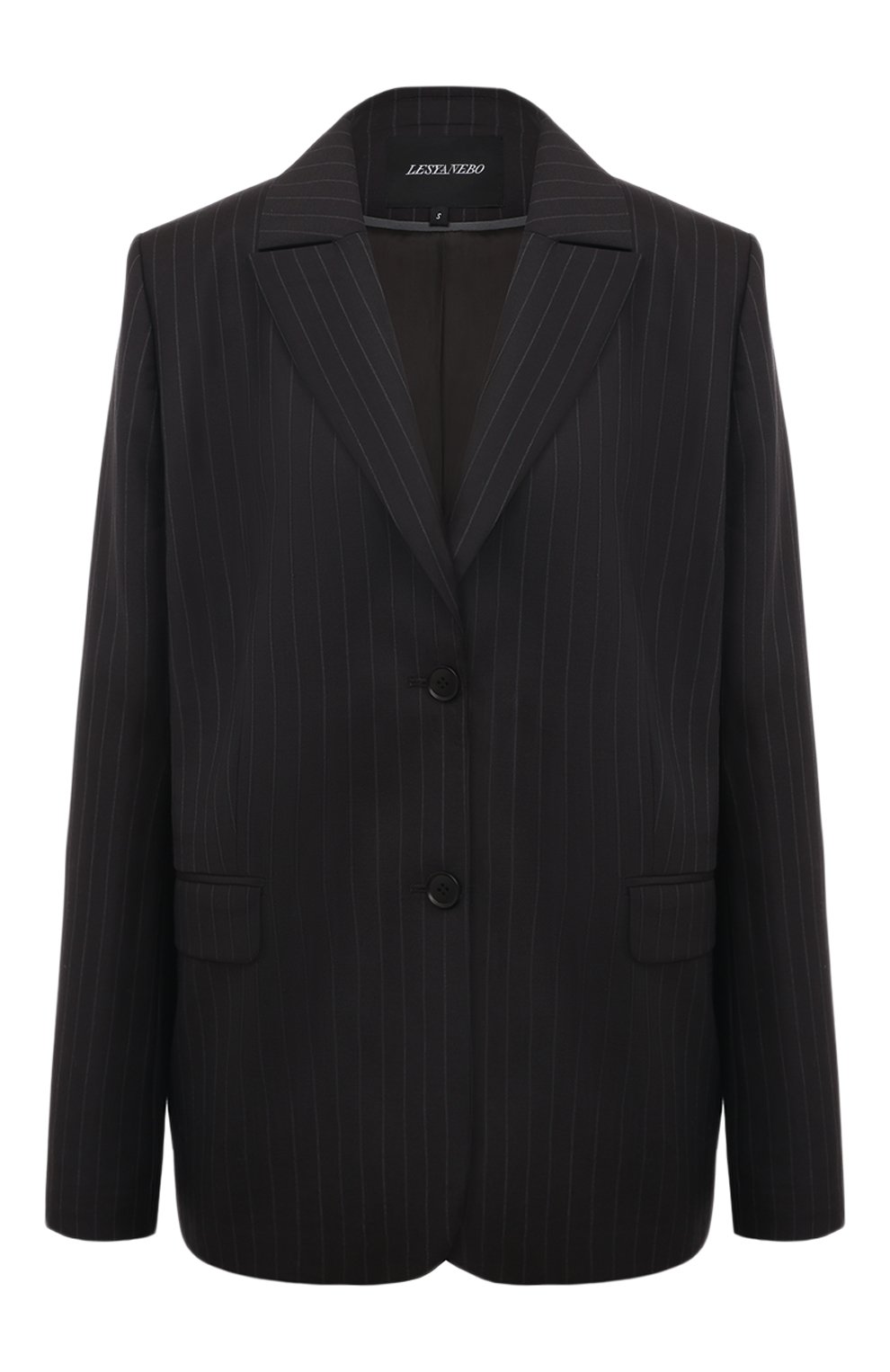 Шерстяной жакет LESYANEBO темно-синего цвета по цене 68400 руб., арт. FW23/H-424/Dr, фото 1 Шерстяной жакет LESYANEBO, арт. FW23/H-424/Dr, фото 1