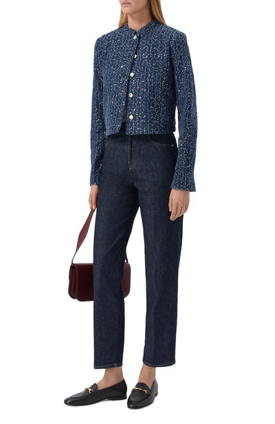 Джинсы EMPORIO ARMANI темно-синего цвета по цене 41500 руб., арт. EW003498/AF18421, фото 2 Джинсы EMPORIO ARMANI, арт. EW003498/AF18421, фото 2