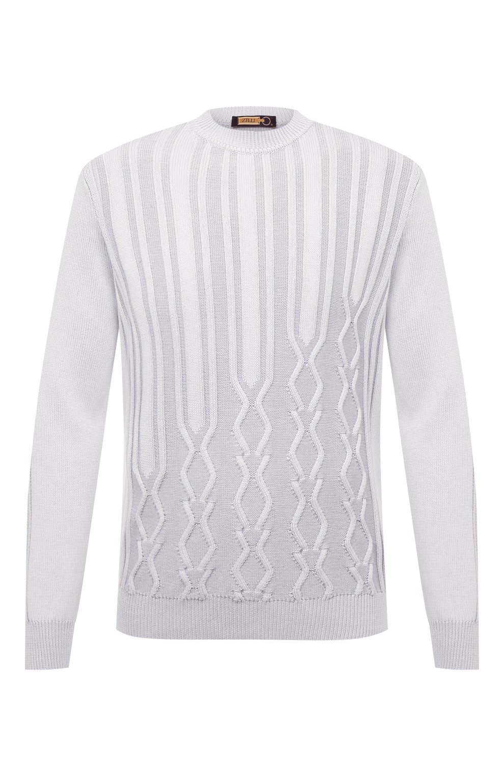 Свитер из хлопка и шелка ZILLI светло-серого цвета по цене 135000 руб., арт. MBZ-RN240-L0SA1/ML01, фото 1 Свитер из хлопка и шелка ZILLI, арт. MBZ-RN240-L0SA1/ML01, фото 1