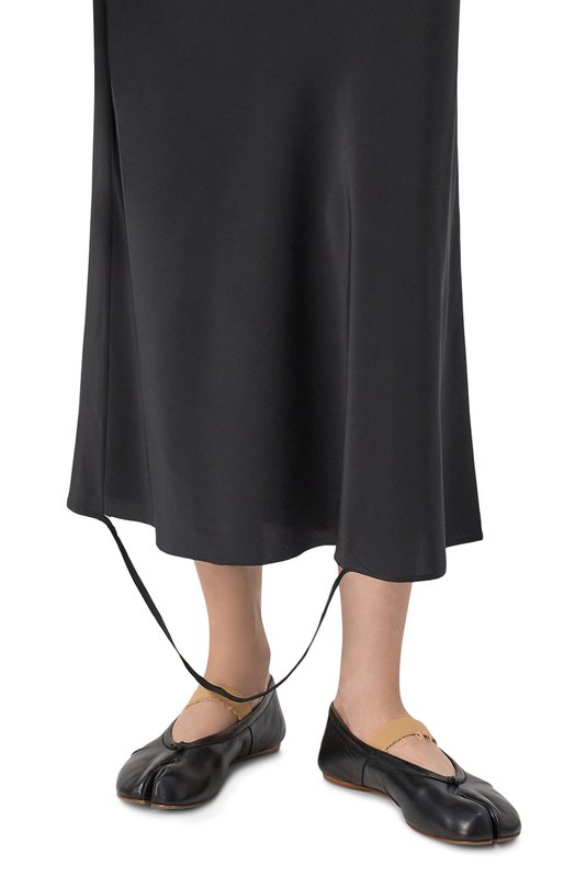 Кожаные балетки Tabi Maison Margiela S39WZ0104/P6853 Чёрный  S39WZ0104/P6853 Фото 3