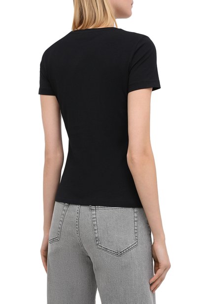 Хлопковая футболка EMPORIO ARMANI черного цвета по цене 18750 руб., арт. 6H2T9B/2JPMZ, фото 4 Хлопковая футболка EMPORIO ARMANI, арт. 6H2T9B/2JPMZ, фото 4