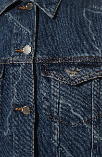 Джинсовая куртка EMPORIO ARMANI синего цвета по цене 21400 руб., арт. 3H2B88/2D5XZ/0UTLET AW22-23, фото 5 Джинсовая куртка EMPORIO ARMANI, арт. 3H2B88/2D5XZ/0UTLET AW22-23, фото 5