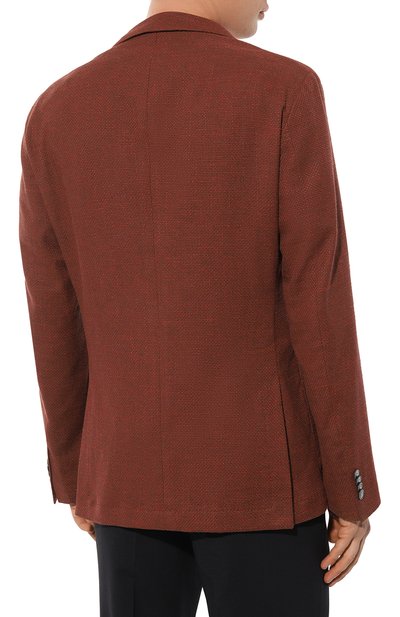 Пиджак из хлопка и вискозы BOSS коричневого цвета по цене 46800 руб., арт. 50497273, фото 4 Пиджак из хлопка и вискозы BOSS, арт. 50497273, фото 4