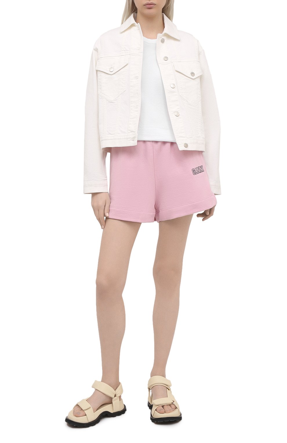 Хлопковые шорты GANNI, арт. T2924, фото 2