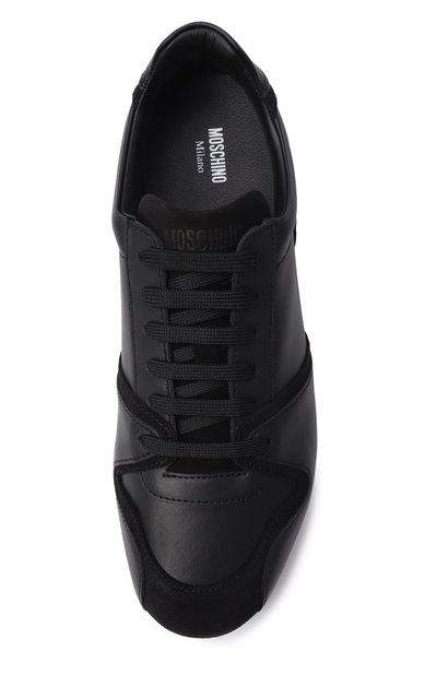 Кожаные кеды MOSCHINO черного цвета по цене 55750 руб., арт. MB15021G00/GAA, фото 5 Кожаные кеды MOSCHINO, арт. MB15021G00/GAA, фото 5