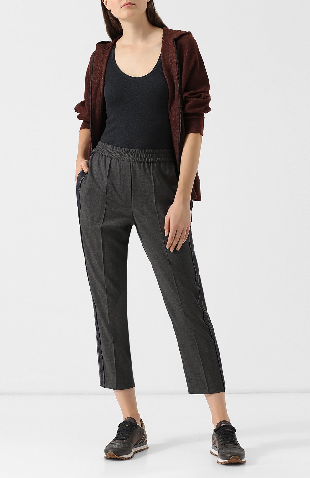 Однотонный хлопковый топ BRUNELLO CUCINELLI, арт. M0TC8B4400, фото 2
