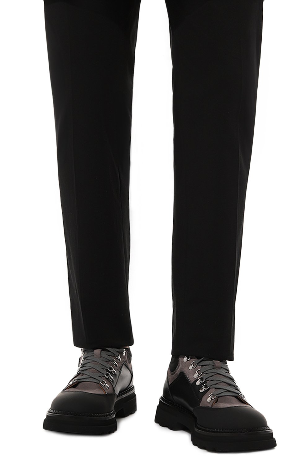 Кожаные хайкеры CAMERLENGO, арт. 16694/BLACK_GREY, фото 3