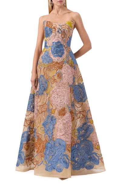 Платье с отделкой пайетками ELIE SAAB разноцветного цвета по цене 986500 руб., арт. D0810NP25/YA041, фото 3 Платье с отделкой пайетками ELIE SAAB, арт. D0810NP25/YA041, фото 3
